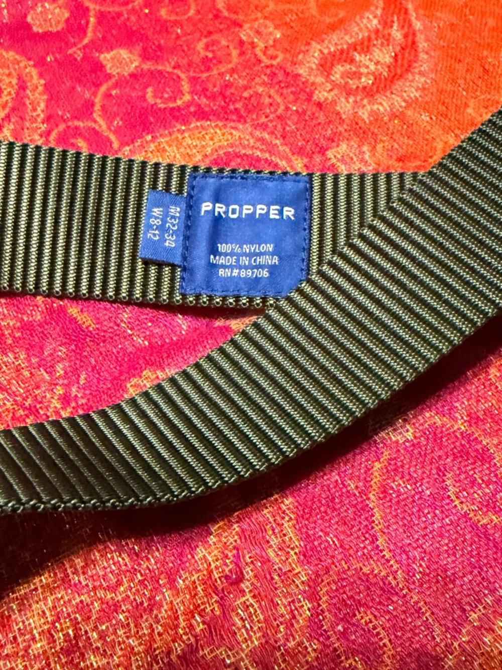 Propper Olive Green Nylon Web Belt with Blue Label